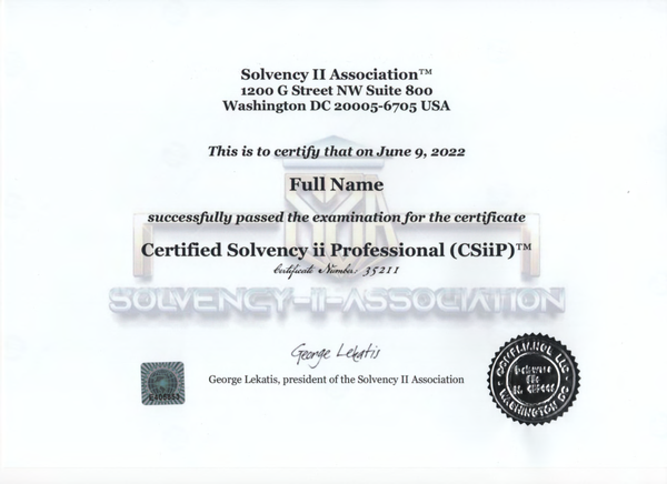 Certified Solvency ii Professional (CSiiP)