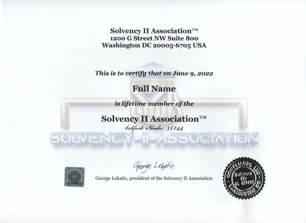 Lifetime Membership, Solvency II Association